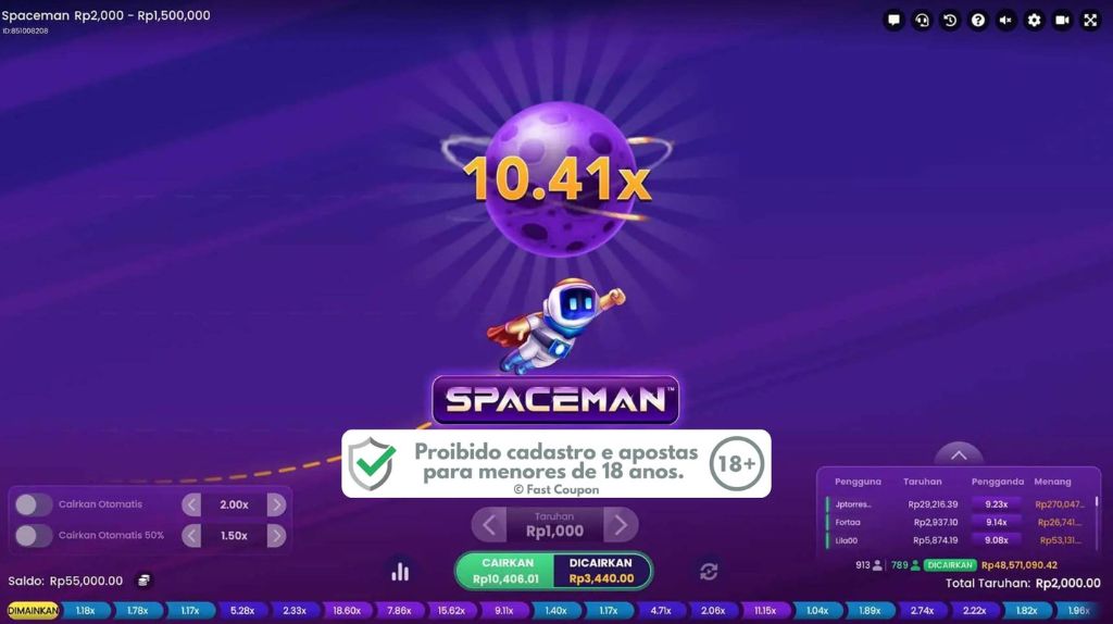 Astronauta do jogo Spaceman da Pragmatic Play voando com multiplicadores.