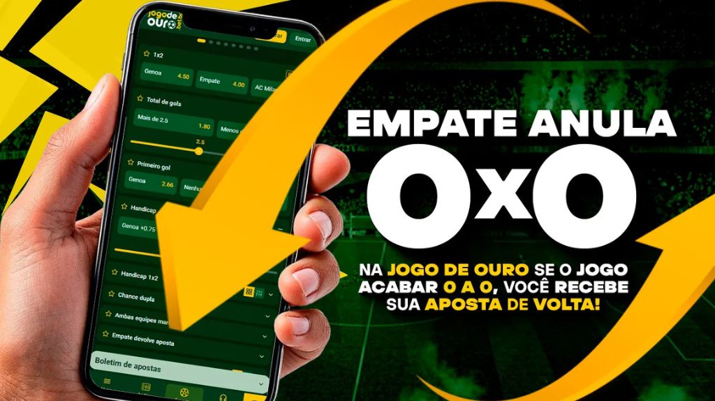 Ilustração de uma bola de futebol no centro de um campo com os placares 0x0, representando a promoção.