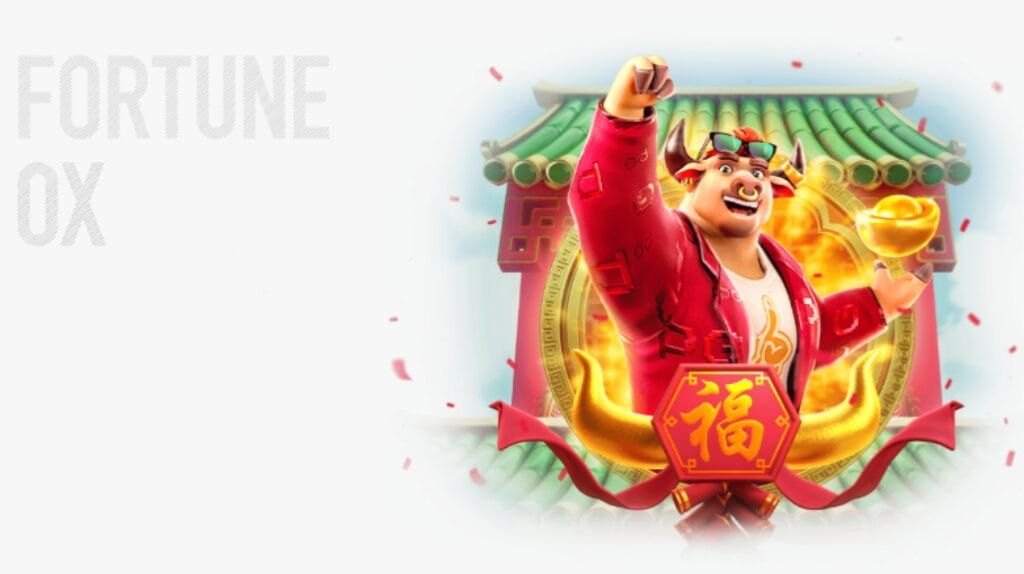 O touro do jogo Fortune Ox com os símbolos de aposta na tela.