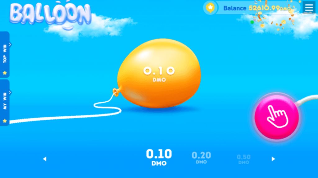 Imagem do balão subindo, que o usuário precisa estourar no jogo Balloon.