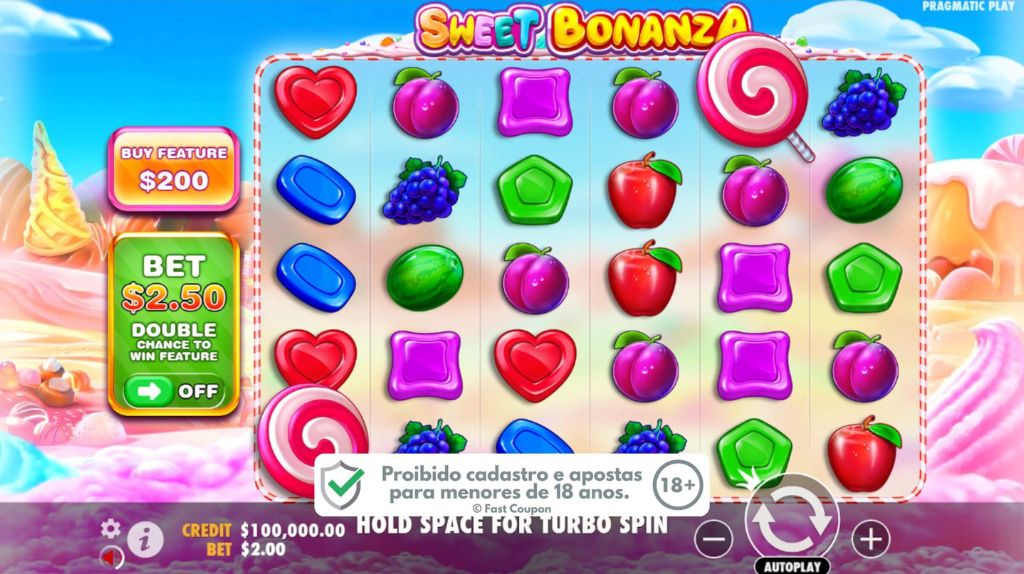 Símbolos de frutas e doces com multiplicadores de como jogar Sweet Bonanza slot.