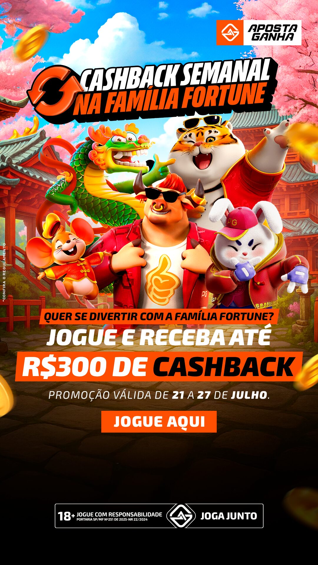 STORIES - CASHBACK SEMANAL FAMÍLIA FORTUNE