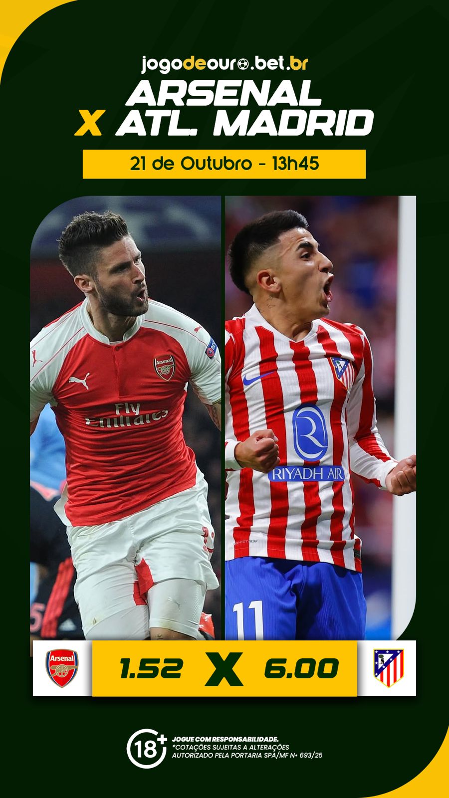 Arsenal vs Atletic de Madrid.